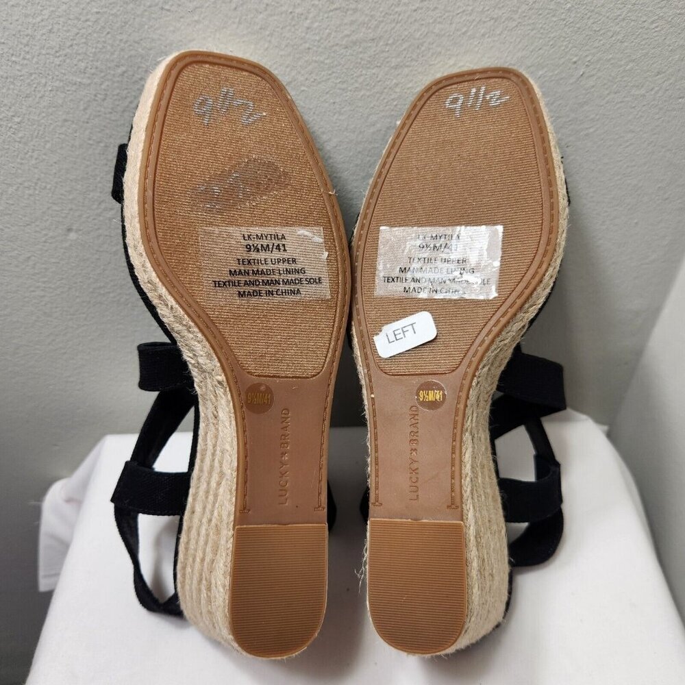 Lucky Brand Wedges Women Mytila Espadrille Wedge Sandals  Size 9.5 M Black 5 - Picture 9 of 11